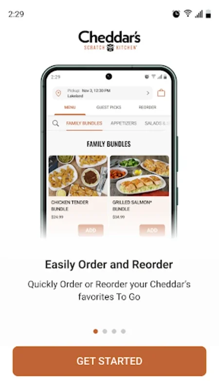 Cheddars for Android - Order Scratch-Made Meals Easily