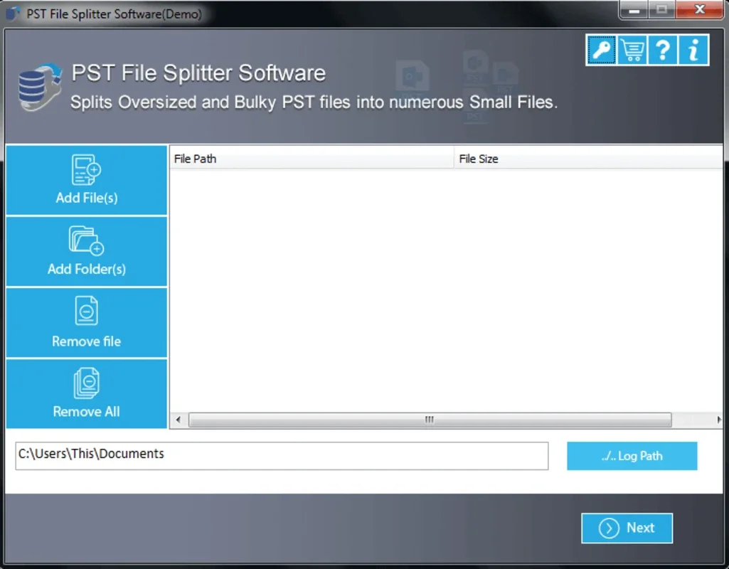 DRS PST Splitter for Windows - Efficient File Splitting