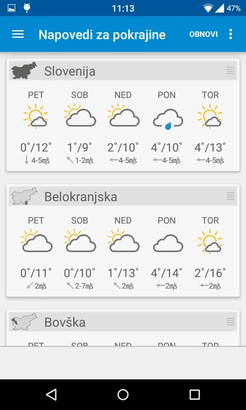 Dež for Android - Comprehensive Slovenian Weather App