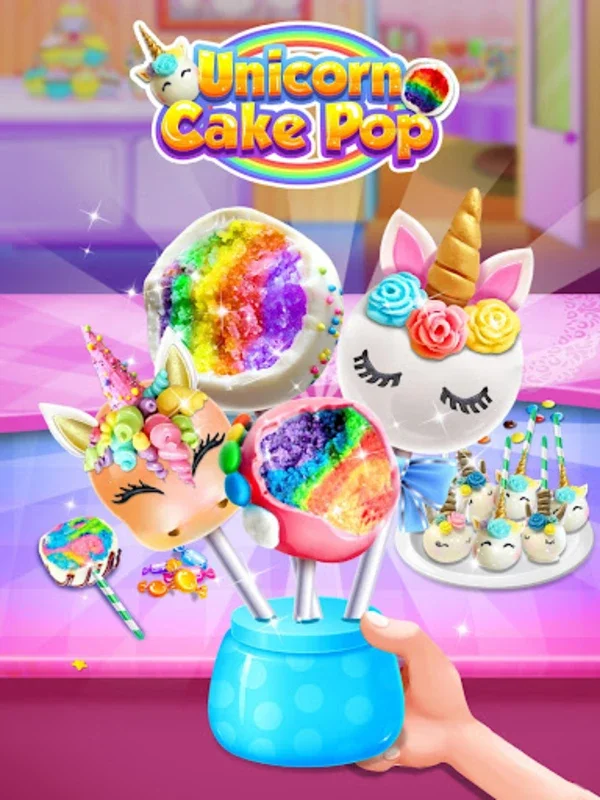 Unicorn Cake Pop - Sweet Food for Android: Bake & Share