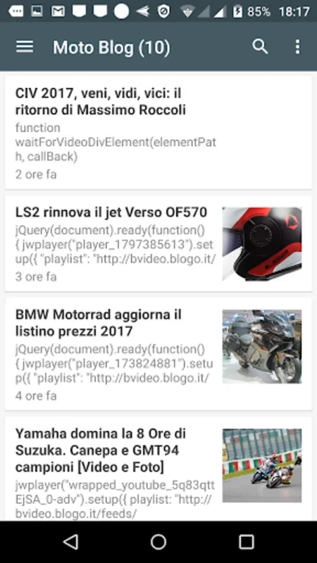 Motociclismo Notizie for Android - Aggregating Italian Cycling & Motorcycle News