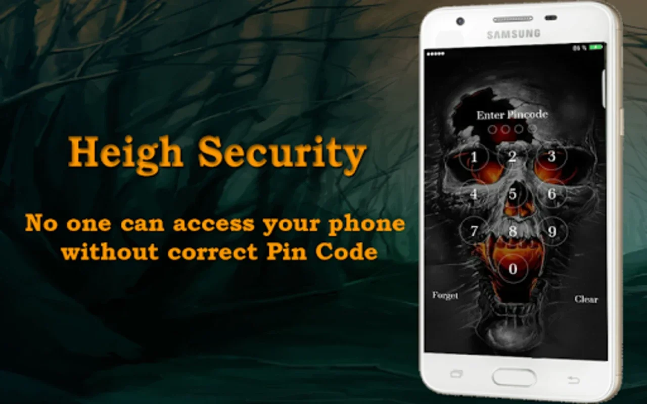 Lock Screen - Skull Pin Lock S for Android: Secure & Stylish