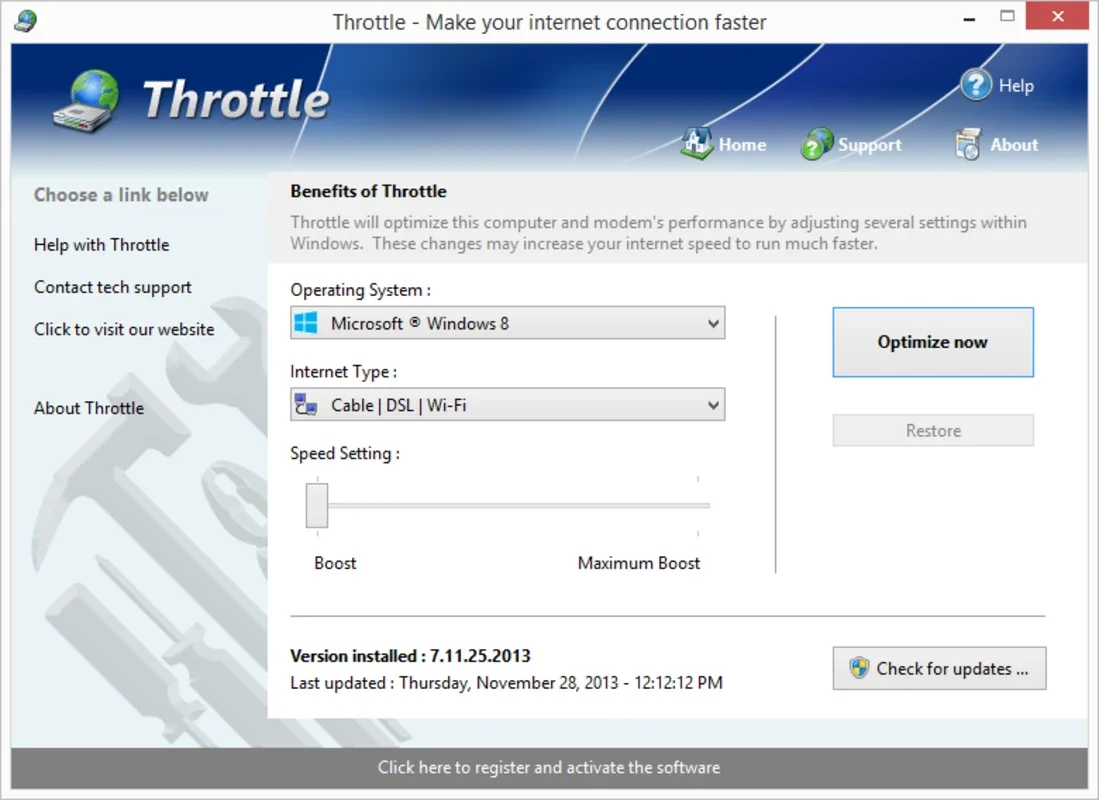 Throttle for Windows - Boost Your Internet Speed