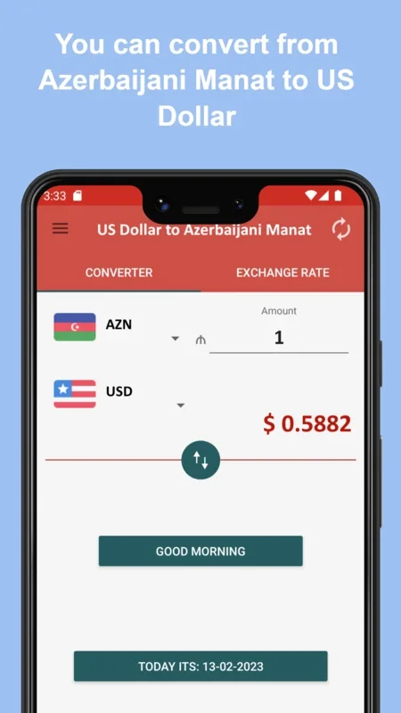 US Dollar to Azerbaijani Manat for Android - Convert Currencies Easily