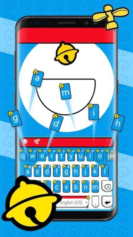 Blue Fat Cat Keyboard Theme for Android - Stylish Typing with Emojis