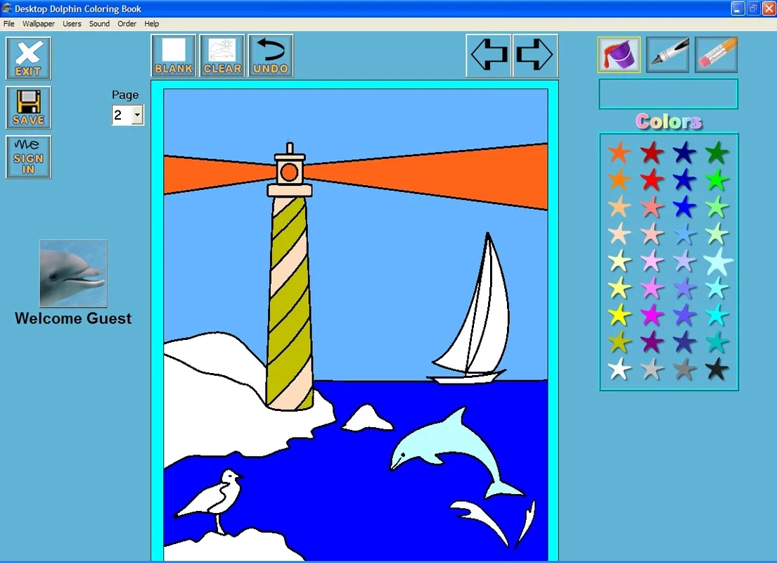 Desktop Dolphin Coloring Book for Windows - Fun Creativity