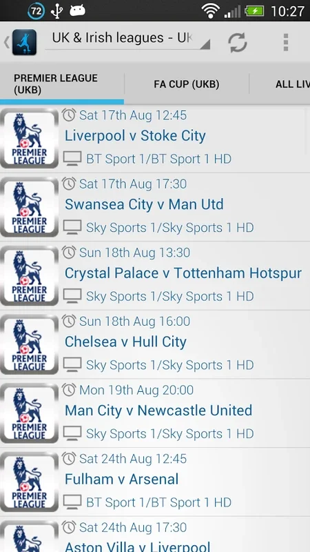 Live Football On TV (Lite) for Android - Your Ultimate Football Guide