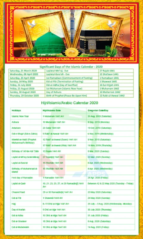 Urdu Calendar 2020 (Islamic) for Android - Comprehensive Features