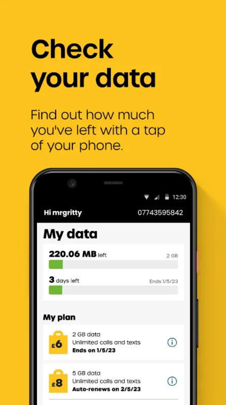 my giffgaff for Android - Official App with Easy Usage Management