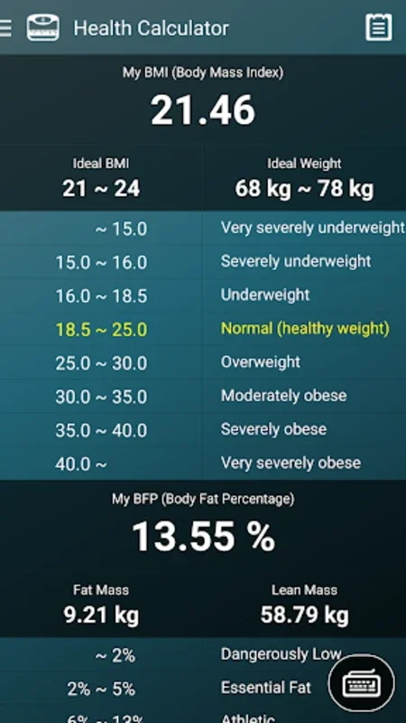 Health Calculator for Android: Track BMI, BFP, and Ideal Weight