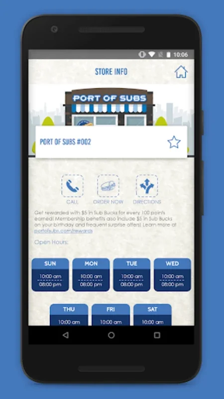 Port of Subs for Android - Order Fresh Sandwiches & Earn Rewards