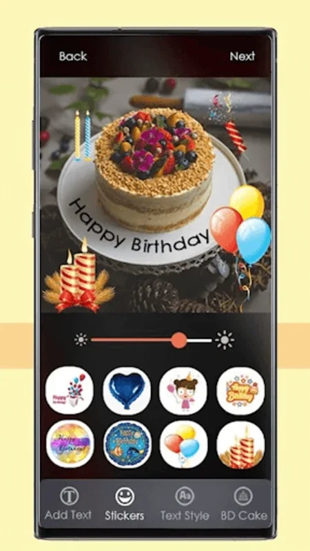 Name photo on birthday cake for Android - Personalize Cakes