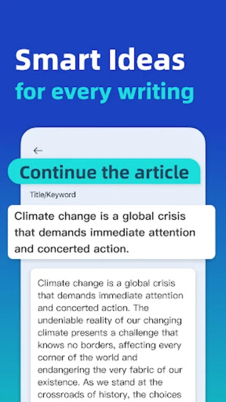 AI Writer for Android - Enhance Writing Efficiency