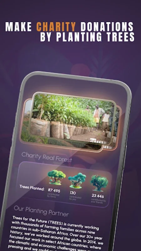 Grow Your Forest for Android: Virtual Trees for Real Reforestation