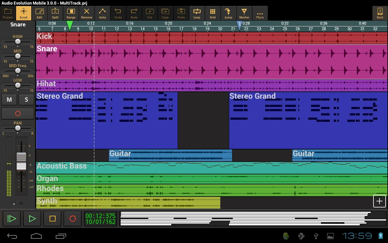 Audio Evolution Mobile DEMO for Android - Powerful Recording Studio