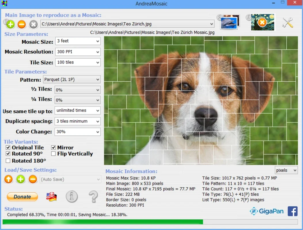 AndreaMosaic for Windows: Transform Images into Mosaics