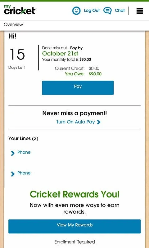 MyCricket for Android: Manage Your Cricket Wireless Account