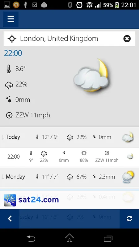 Sat24 for Android: Real-Time Weather Forecasts