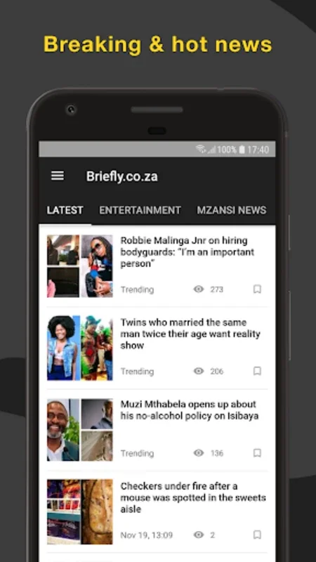 South Africa News BRIEFLY: Lat for Android - Real-Time Updates