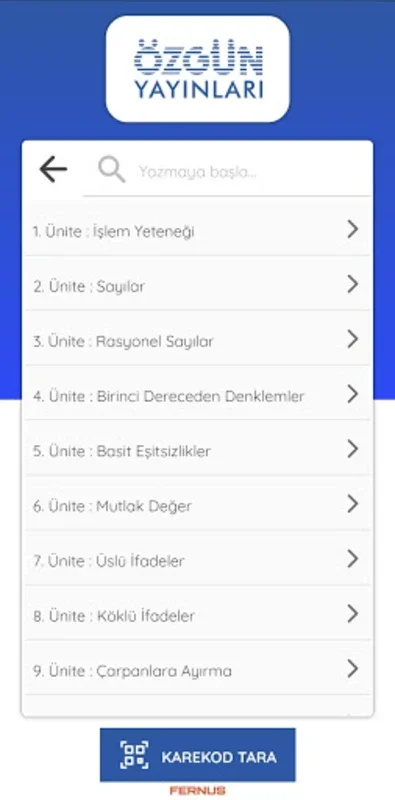 Özgün Yayınları Karekod for Android - Streamlined Academic Scanning