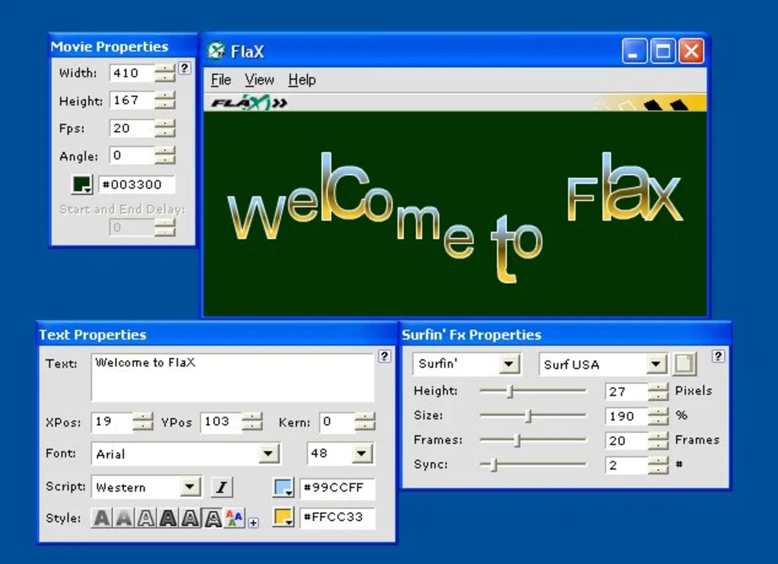 FlaX for Windows - Create Animated Texts with Flash