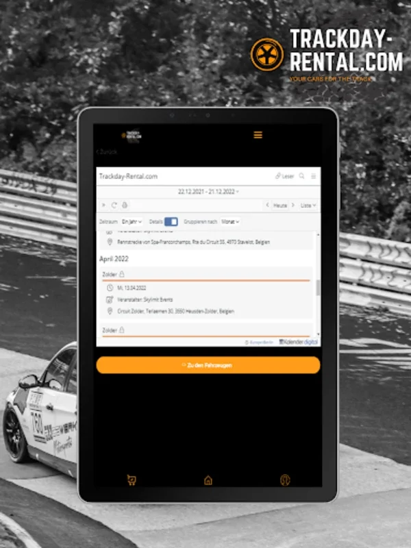 Trackday-Rental for Android: Simplify Racing Vehicle Booking