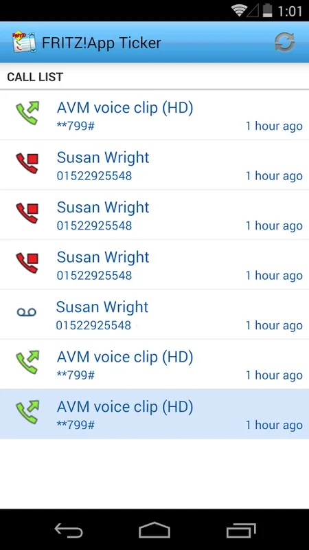 FRITZ!App Ticker Widget for Android - Stay Updated on Missed Calls