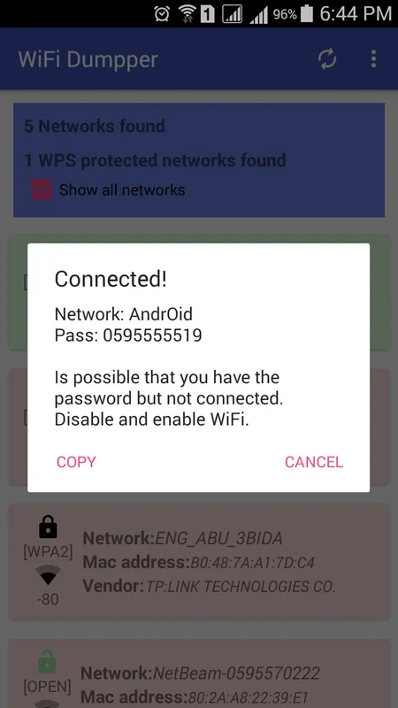 WiFi Dumpper ( WPS Connect )‏ for Android: Check Router Vulnerability