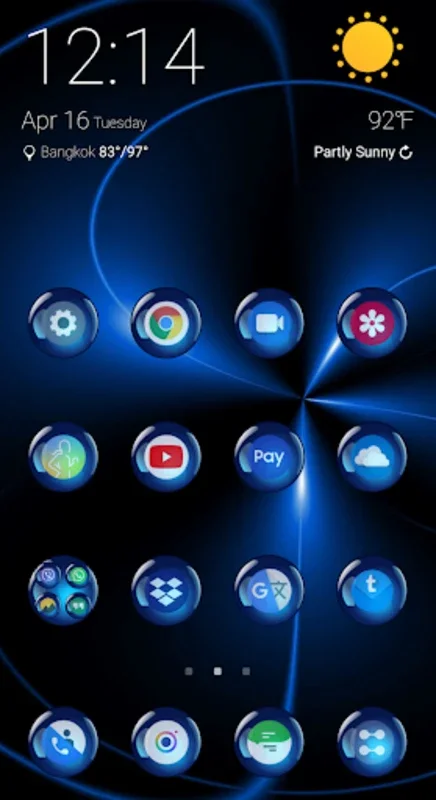 Theme Launcher - Spheres Blue for Android: Transform Your Device