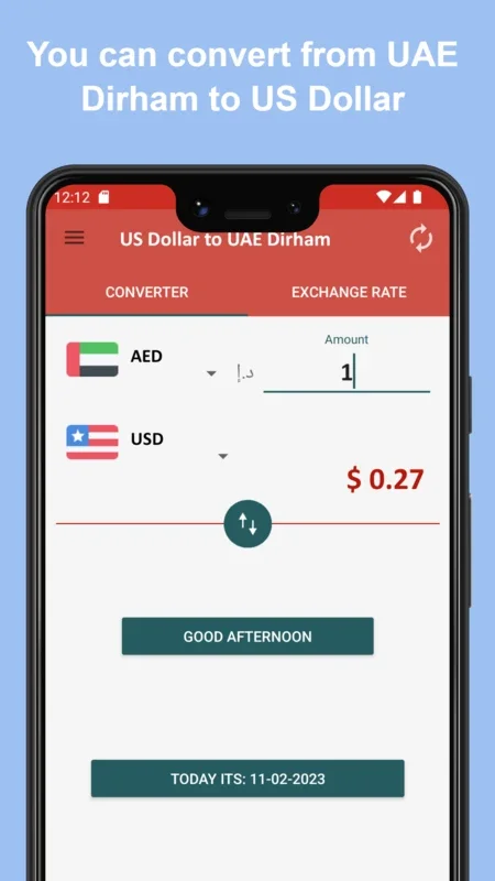 US Dollar to UAE Dirham for Android - Convert Currencies Easily