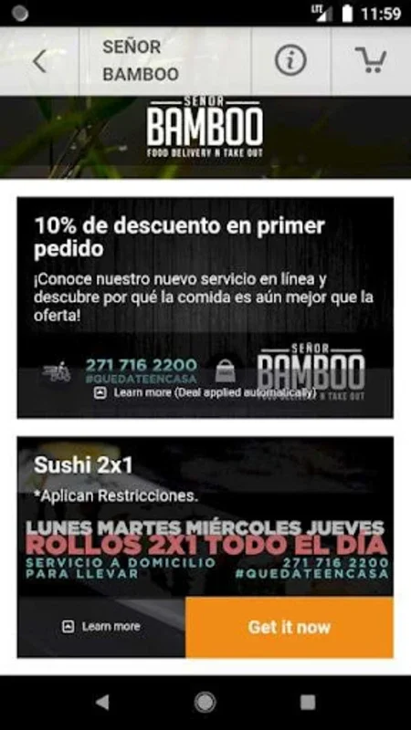 Señor Bamboo for Android: A User - Friendly Food Delivery App