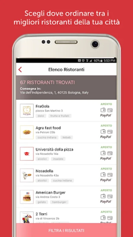 Cosaordino for Android: Convenient Food Delivery at Your Fingertips