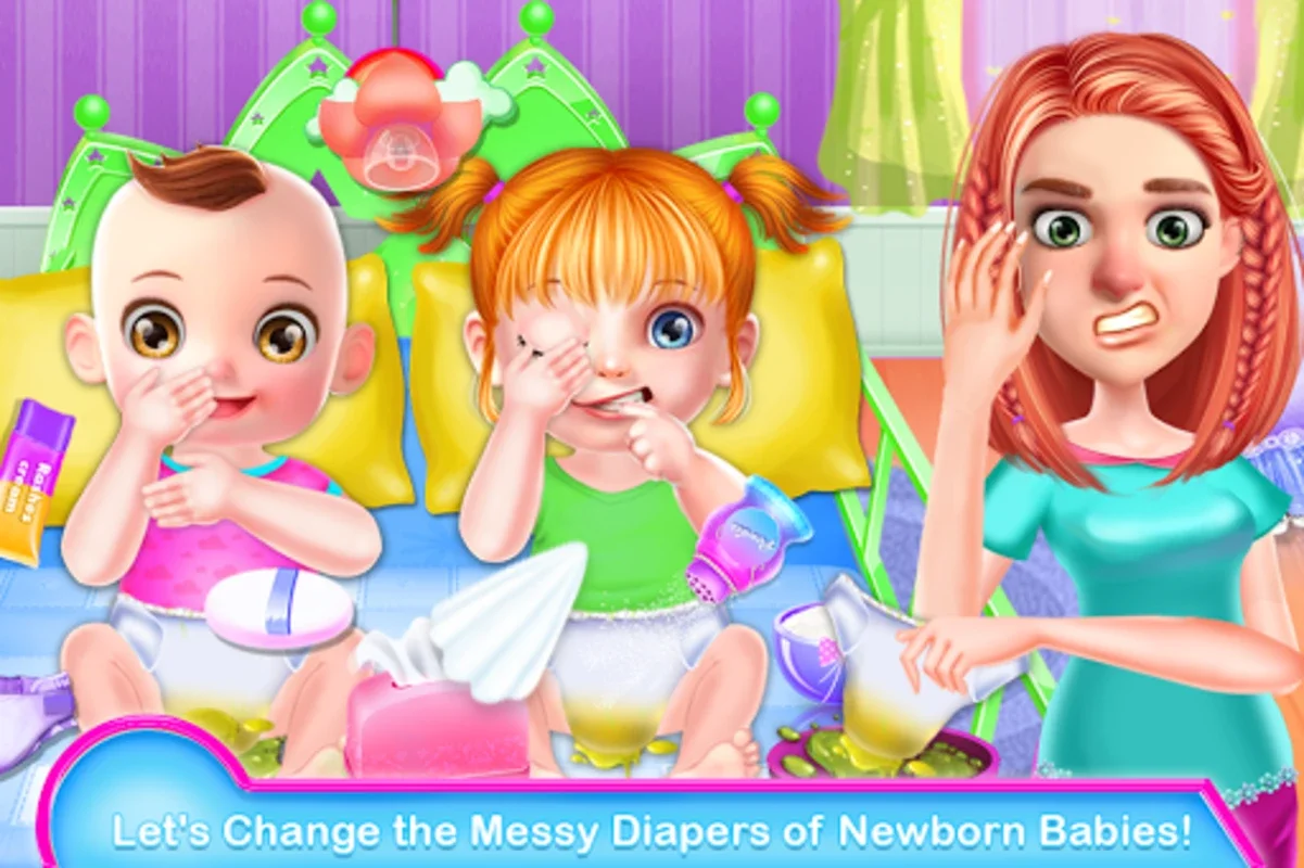 Mommy Maternity Newborn Twins Babies Nursery for Android - Realistic Parenting Sim