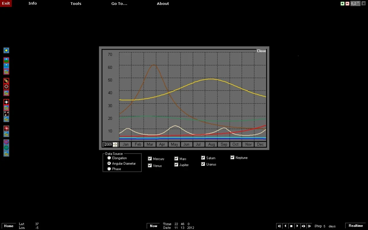 Aciqra for Windows - A Free Portable Planetarium