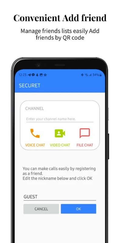 Securet for Communication for Android: Secure Video Calls and File Sharing