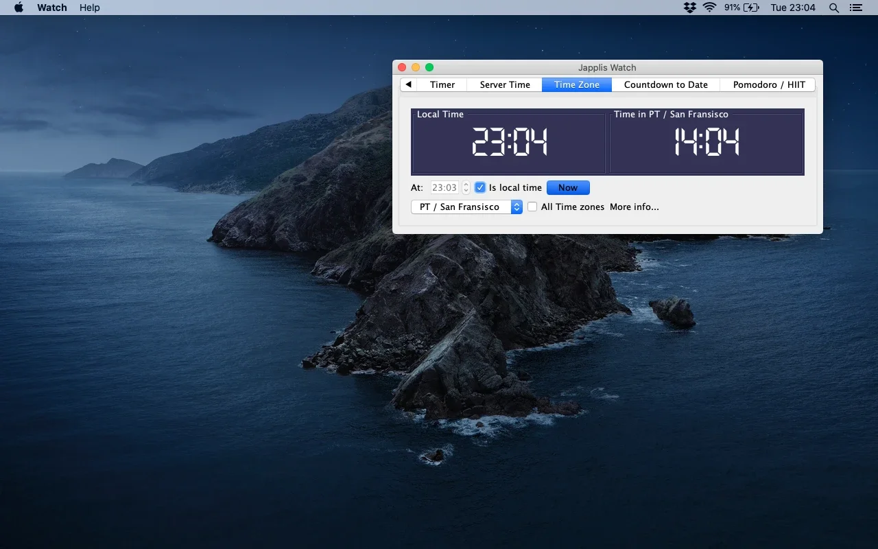 Japplis Watch for Mac - Time Utility at Your Fingertips