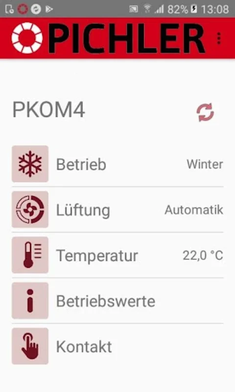 PICHLERluft for Android: Remote Control Heating & Ventilation