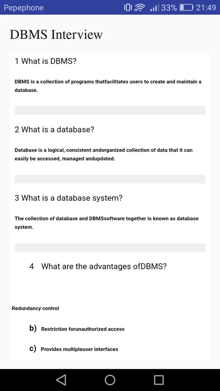 DBMS Interview Questions for Android - Enhance Your Skills