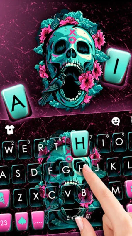 Roses Floral Skull Keyboard Th for Android - Enhance Typing