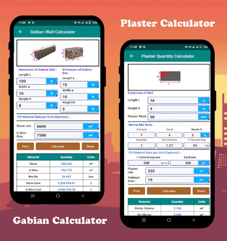 Construction Calculator App for Android - No Downloading Needed