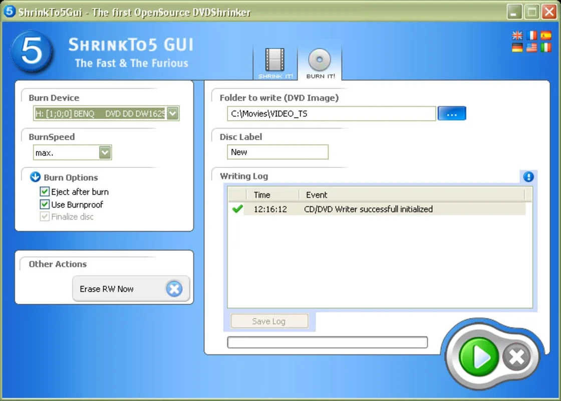 ShrinkTo5 GUI for Windows - Quick and Efficient DVD Backups