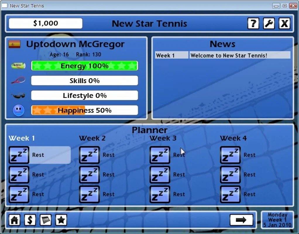 New Star Tennis for Windows - Build Your Tennis Career