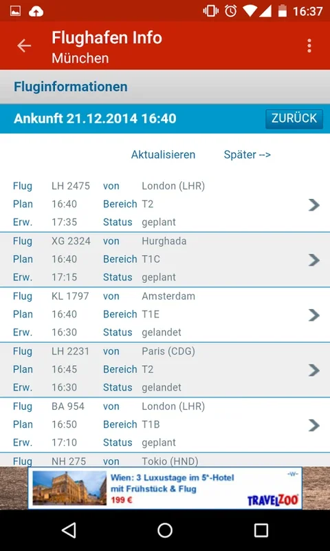 Flughafen Info for Android - Quick Airport Info App