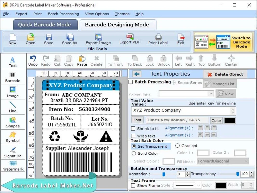 Free Barcode Label Maker Tool for Windows - Create Diverse Labels