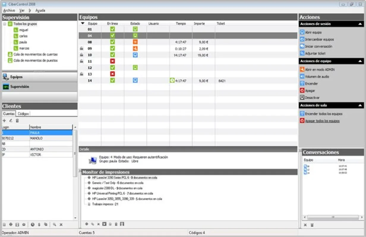 CiberControl 2008 for Windows - Efficient Internet Cafe Management