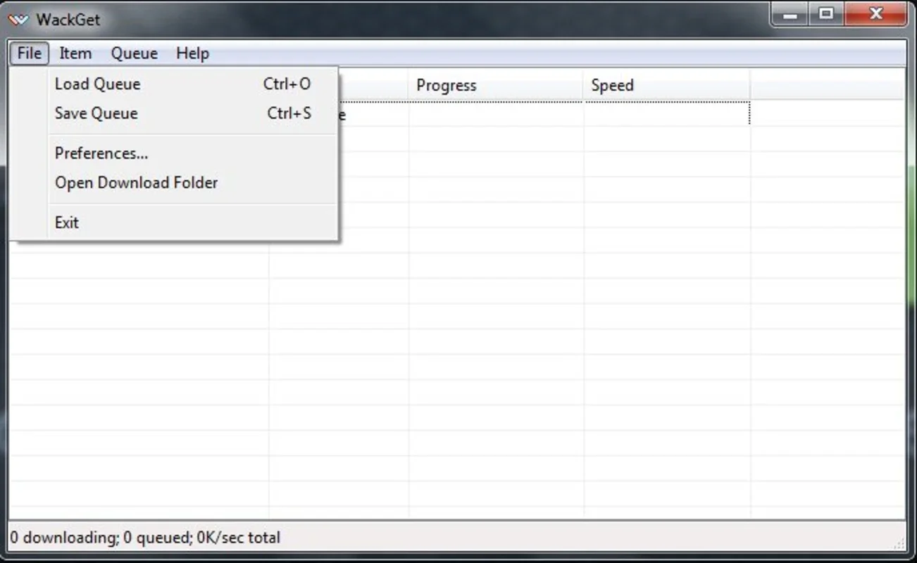 WackGet Portable for Windows - Efficient Download Manager