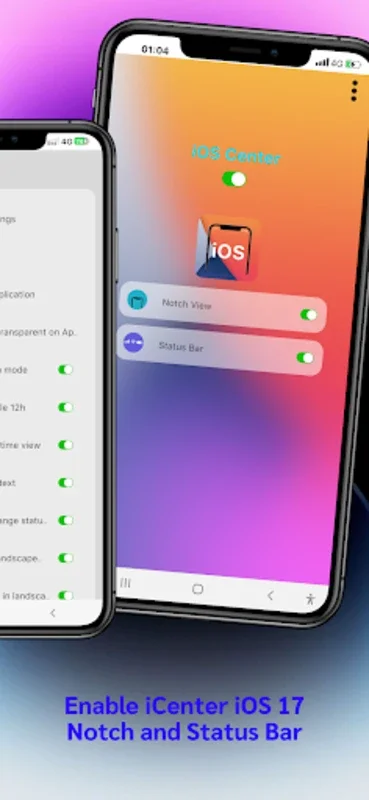 iCenter iOS 17: X - Status Bar for Android - Customize Your Phone