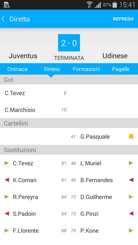 Diretta Calcio for Android - Live Football Coverage