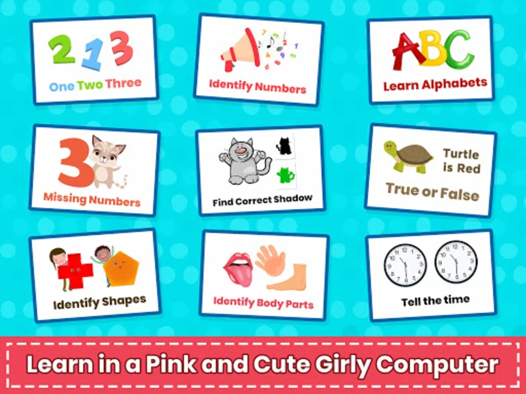 GirlsPrincessPinkComputer for Android - An Educational Pink App