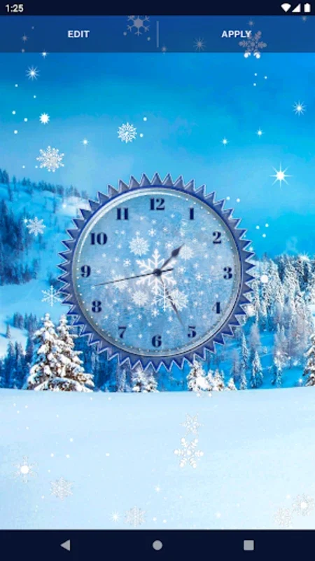 Winter Snow Clock Wallpaper for Android - Elegant Winter Display